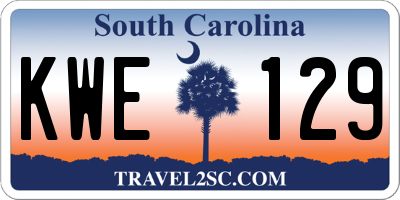 SC license plate KWE129