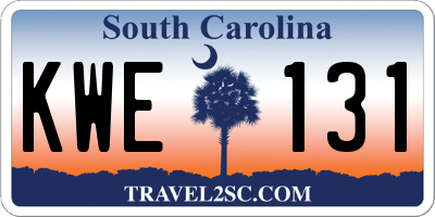 SC license plate KWE131