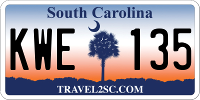 SC license plate KWE135