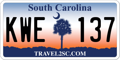 SC license plate KWE137
