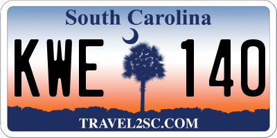 SC license plate KWE140