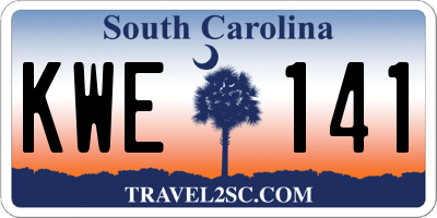 SC license plate KWE141
