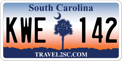 SC license plate KWE142