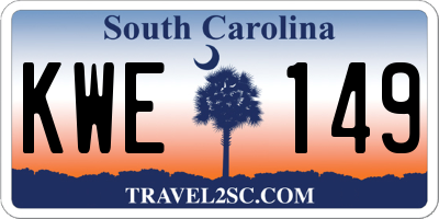 SC license plate KWE149