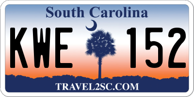 SC license plate KWE152