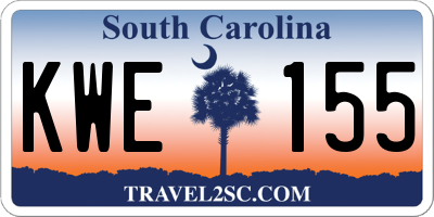 SC license plate KWE155
