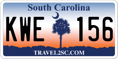 SC license plate KWE156