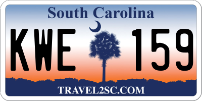 SC license plate KWE159