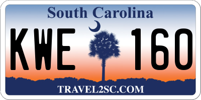 SC license plate KWE160