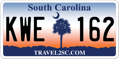 SC license plate KWE162