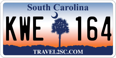 SC license plate KWE164
