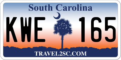 SC license plate KWE165