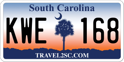 SC license plate KWE168