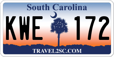 SC license plate KWE172