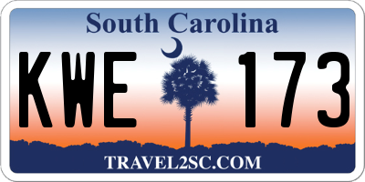 SC license plate KWE173