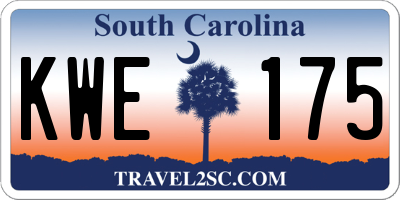 SC license plate KWE175