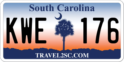 SC license plate KWE176