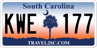 SC license plate KWE177