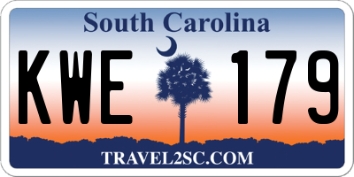SC license plate KWE179