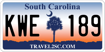 SC license plate KWE189