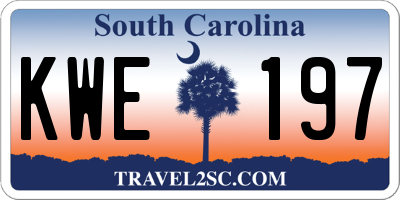 SC license plate KWE197