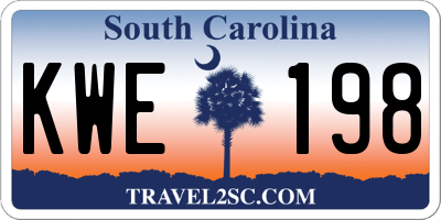 SC license plate KWE198