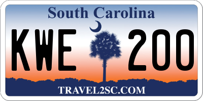 SC license plate KWE200