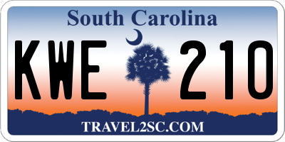 SC license plate KWE210