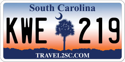 SC license plate KWE219