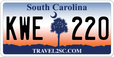 SC license plate KWE220