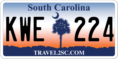 SC license plate KWE224