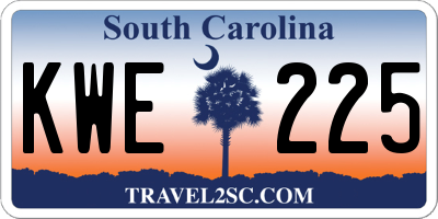 SC license plate KWE225