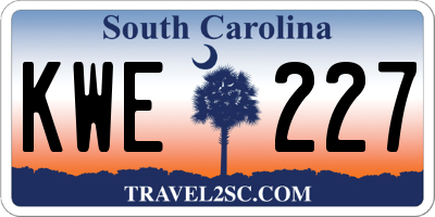 SC license plate KWE227
