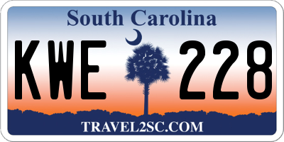 SC license plate KWE228