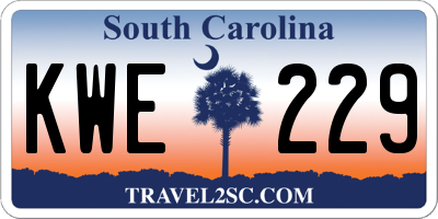 SC license plate KWE229