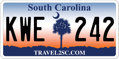 SC license plate KWE242
