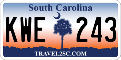 SC license plate KWE243