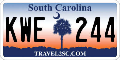 SC license plate KWE244