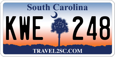 SC license plate KWE248