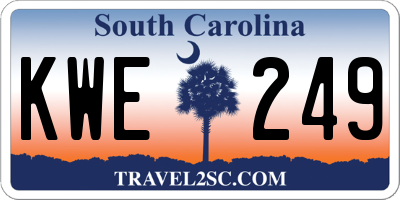 SC license plate KWE249