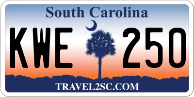 SC license plate KWE250