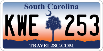 SC license plate KWE253