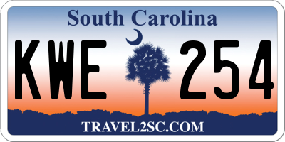 SC license plate KWE254