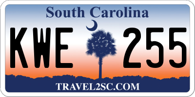 SC license plate KWE255
