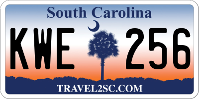 SC license plate KWE256