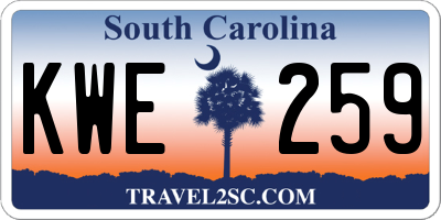SC license plate KWE259
