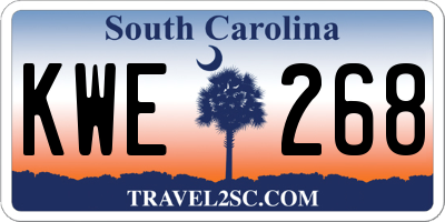 SC license plate KWE268