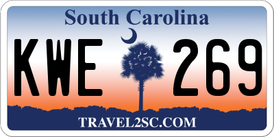 SC license plate KWE269