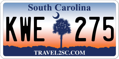 SC license plate KWE275