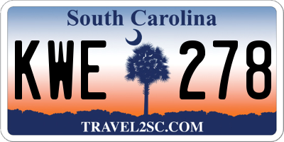 SC license plate KWE278